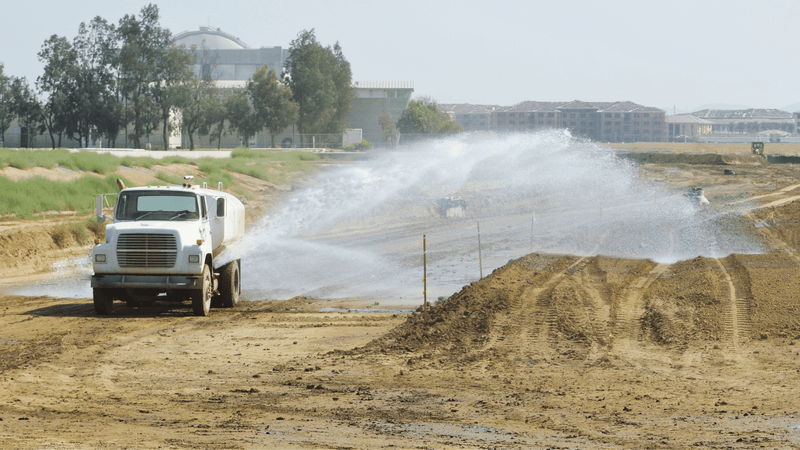 Soil moisture conditioning and compaction help prepare construction sites for foundations that may be susceptible to expansive soils.